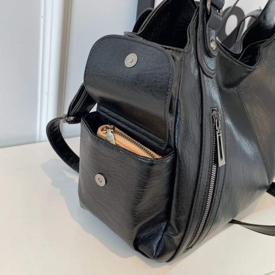Uma - Dual Zipper Large Capacity Shoulder Bag