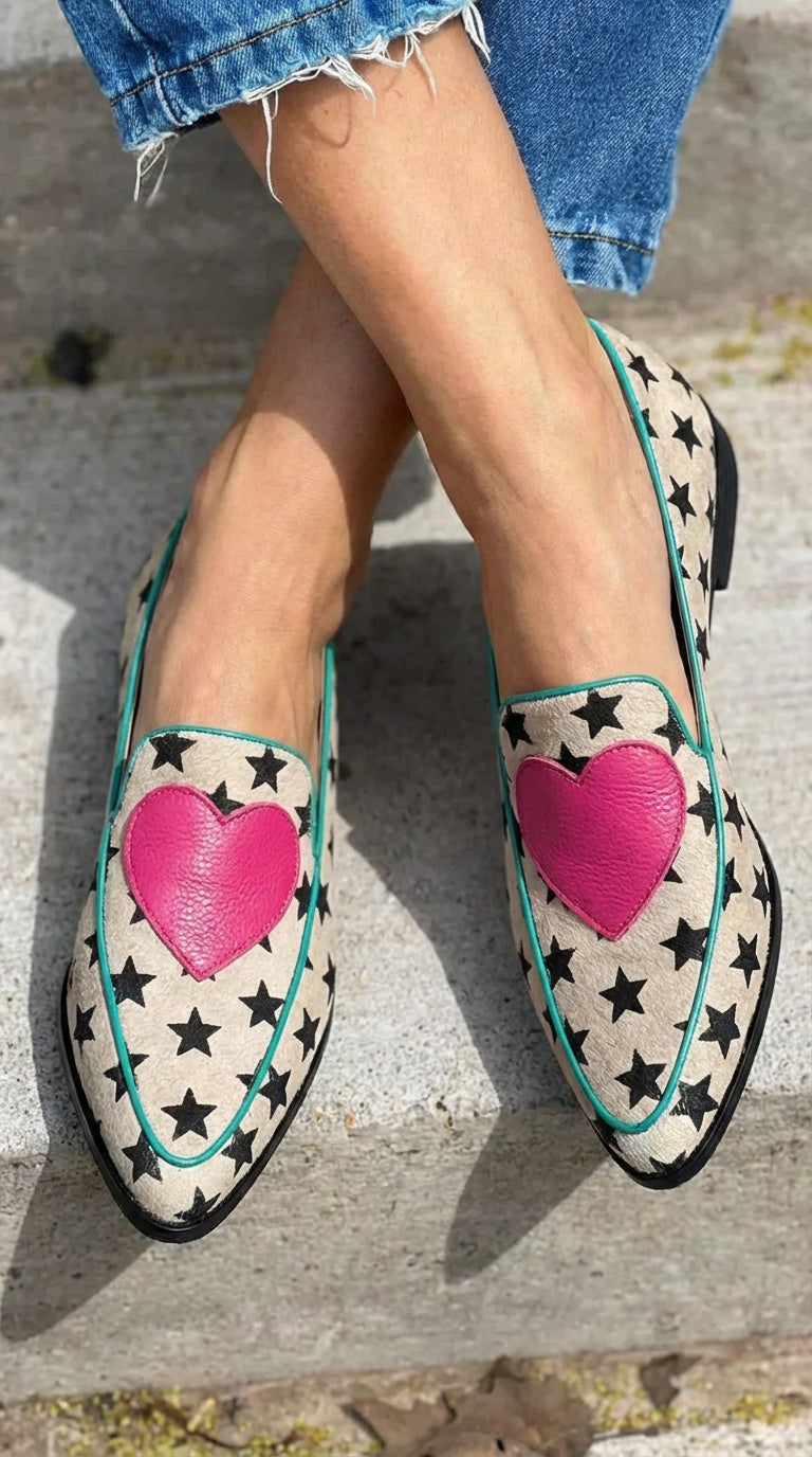 Nogah™ | Playful Heart Slip-On Loafer