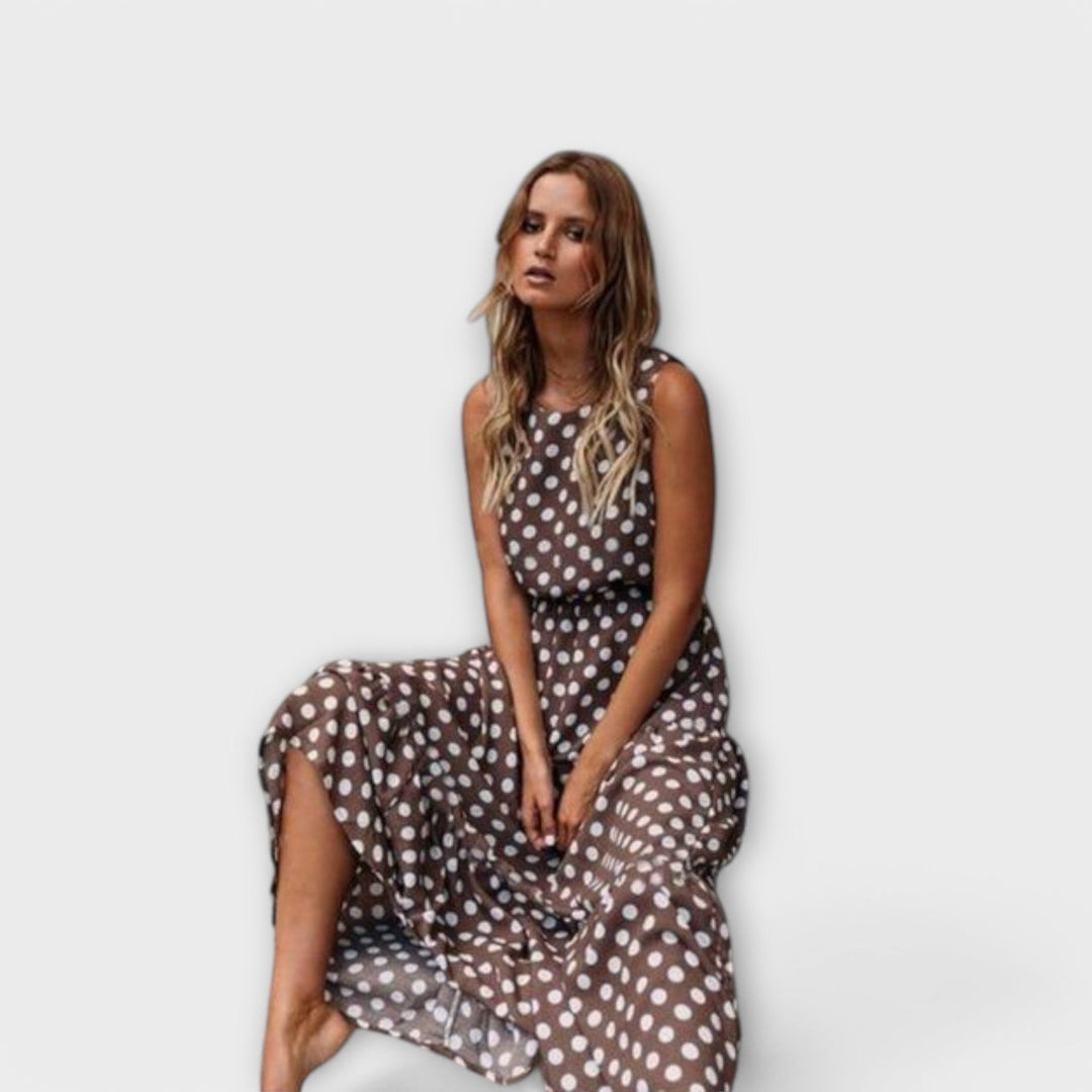 Lian™ | Midi Boho Polkadot Dress